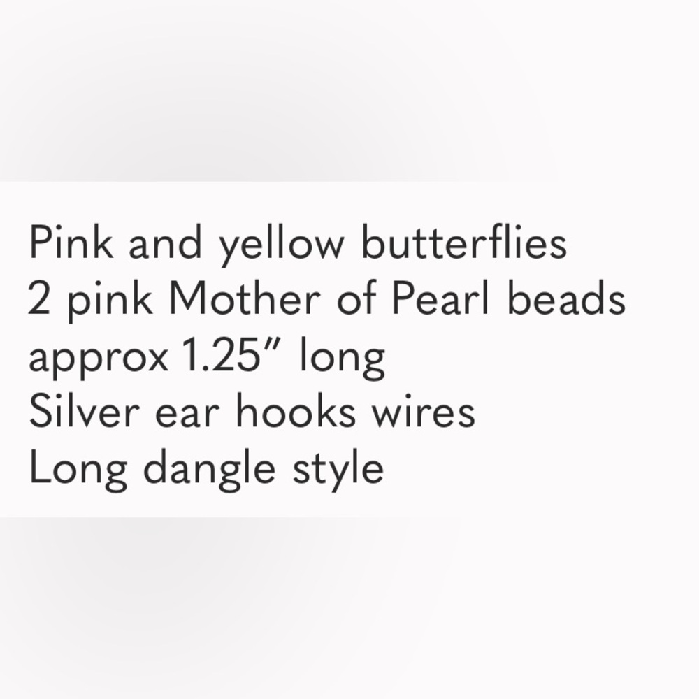 Hand Crafted Butterfly Earrings Porcelain Dangle Pink Periwinkle Blue Pierced - Picture 4 of 4